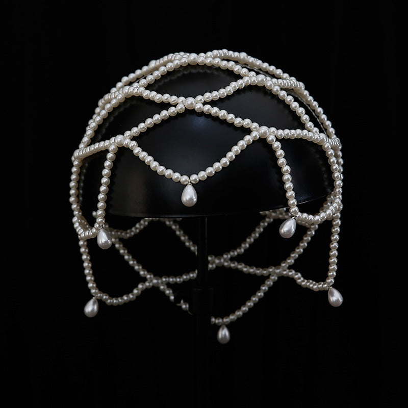 Ammy | Women’s Pearl Beaded Lattice Festival Vacation Head piece