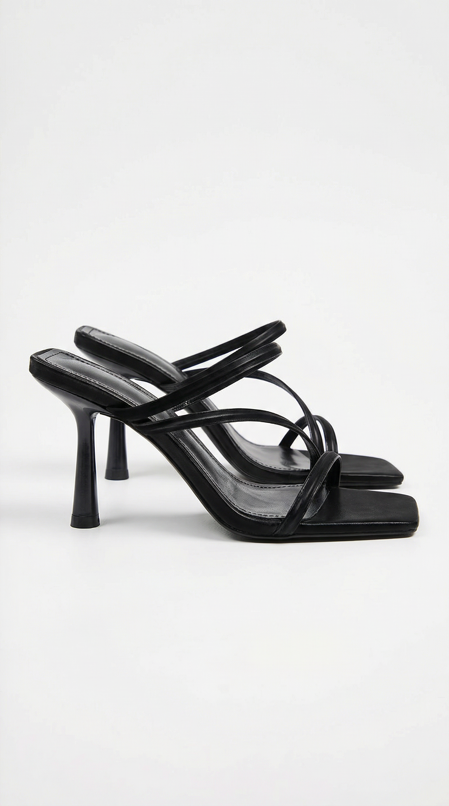 Aubrey | Women’s Cross Strap Square Toe Mule Heel Sandals