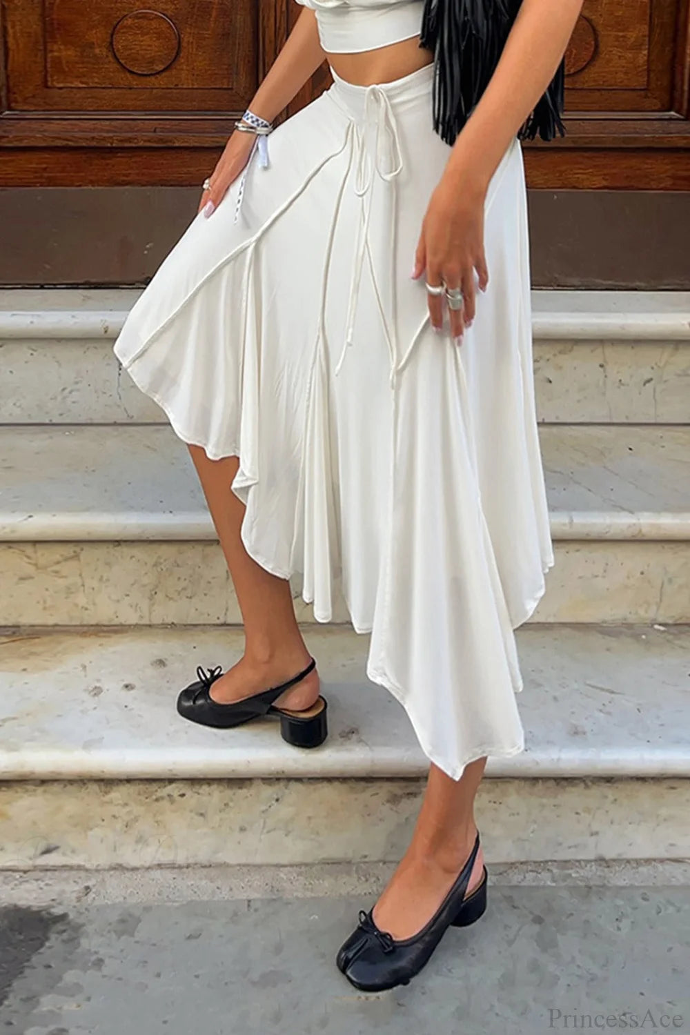 Cheyenne | Women's Asymmetrical Handkerchief Hem Midi Skirt