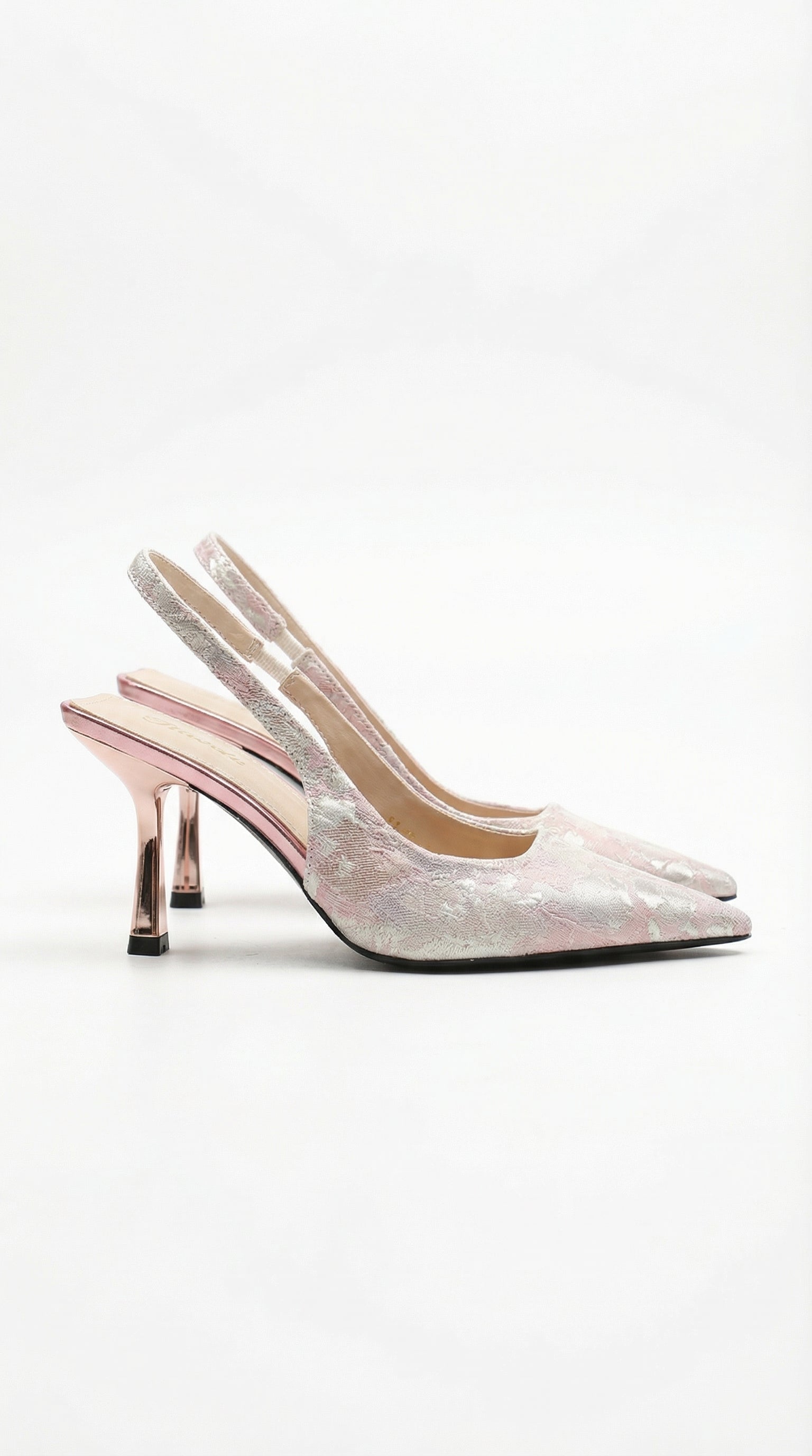 Frida | Women’s Textured Pointed Toe Slingback Heel Sandals