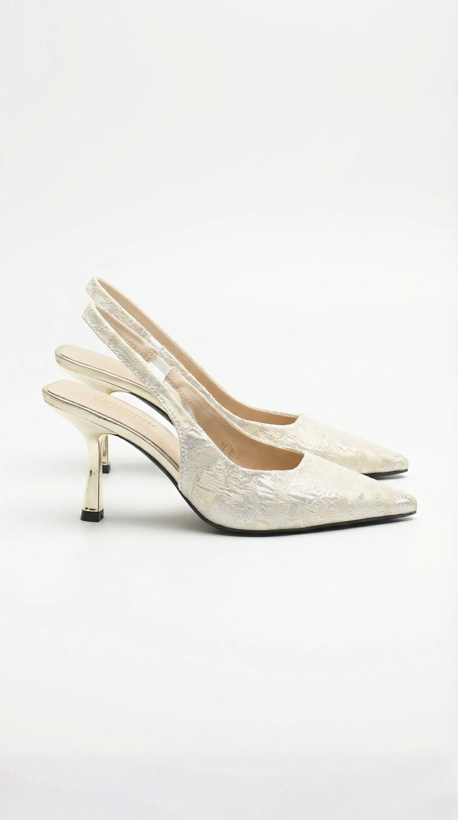 Frida | Women’s Textured Pointed Toe Slingback Heel Sandals