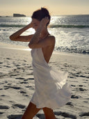 Holly | Women's Halter Backless Ruffle Flowy Mini Beach Dress