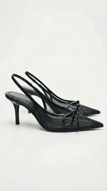 Moore | Women’s Mesh Pointed Toe Slingback Heel Sandals