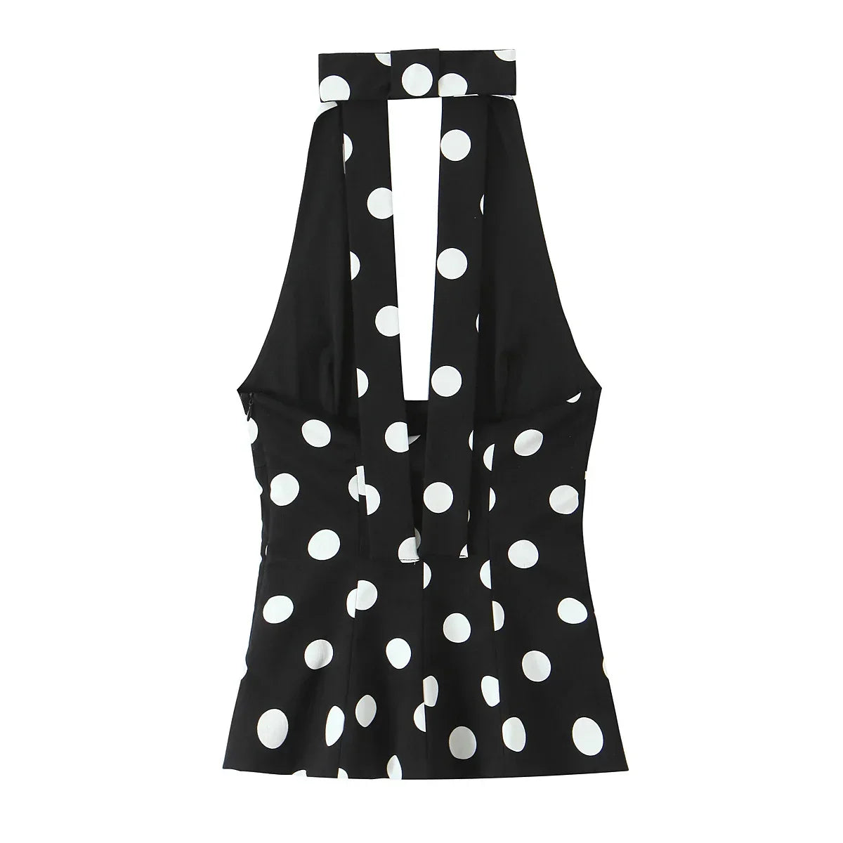 Paige | Women’s Polka Dot Deep V Halter Top