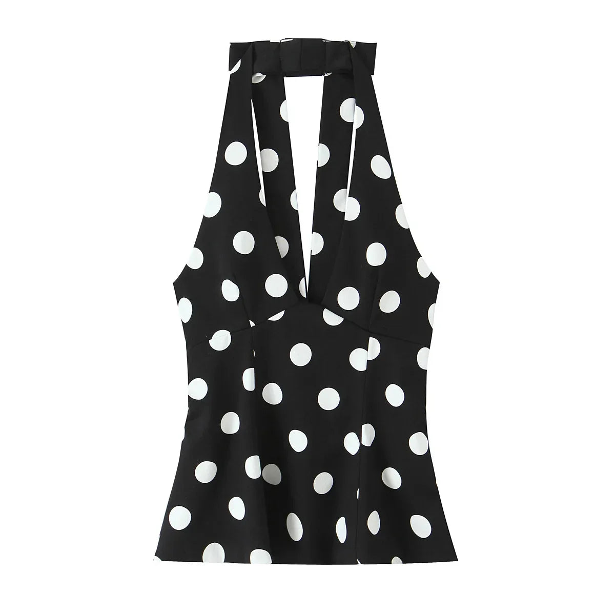 Paige | Women’s Polka Dot Deep V Halter Top