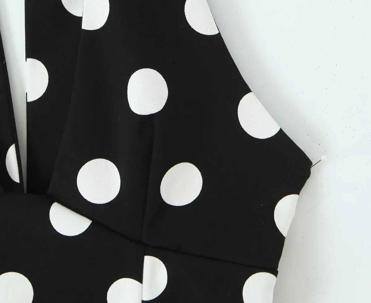 Paige | Women’s Polka Dot Deep V Halter Top