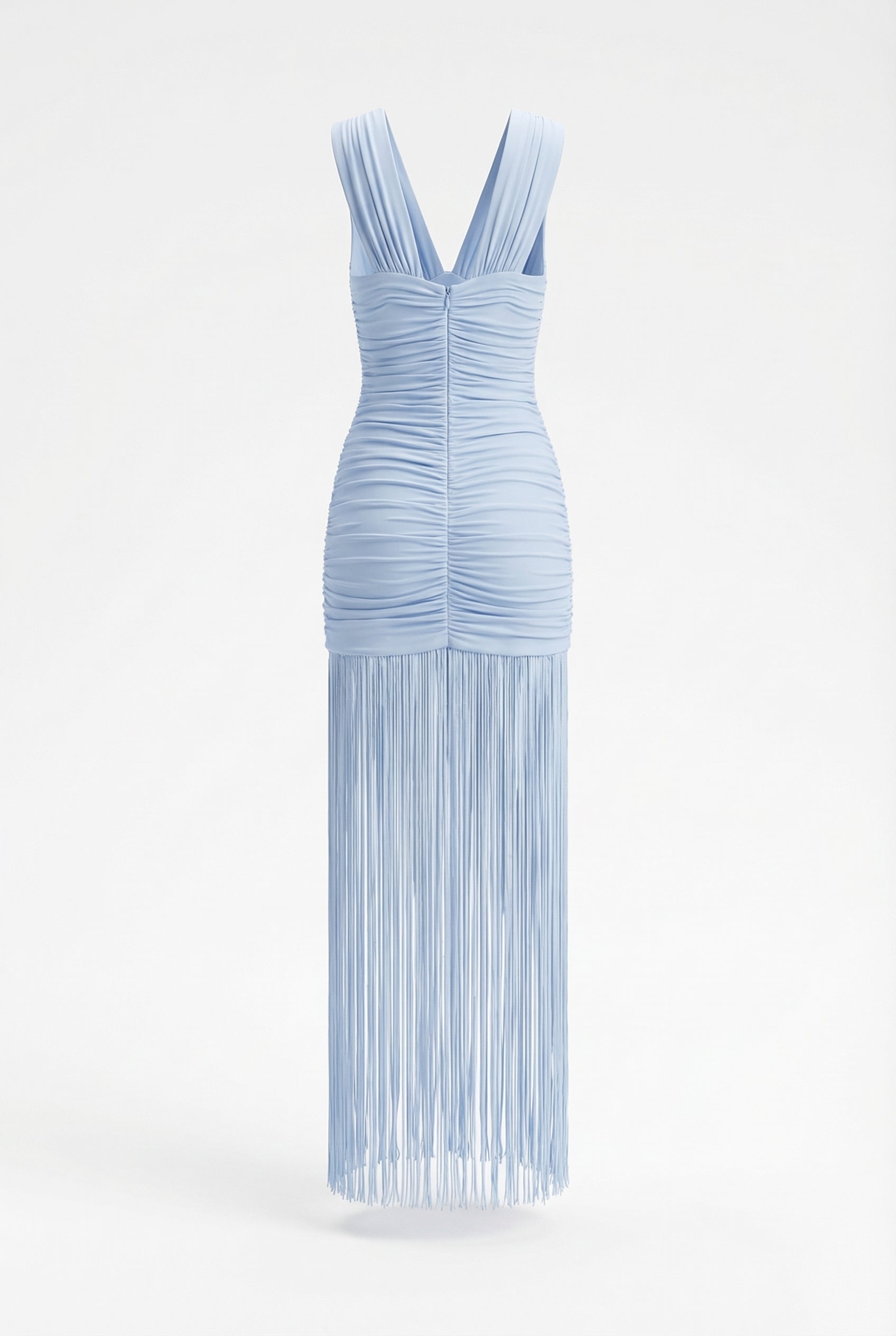 Trinity | Women’s Crisscross Halter Fringe Maxi Prom Wedding Guest Dress