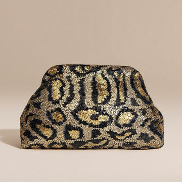 Willa | Women’s Sequin Animal Print Clutch Party Bag