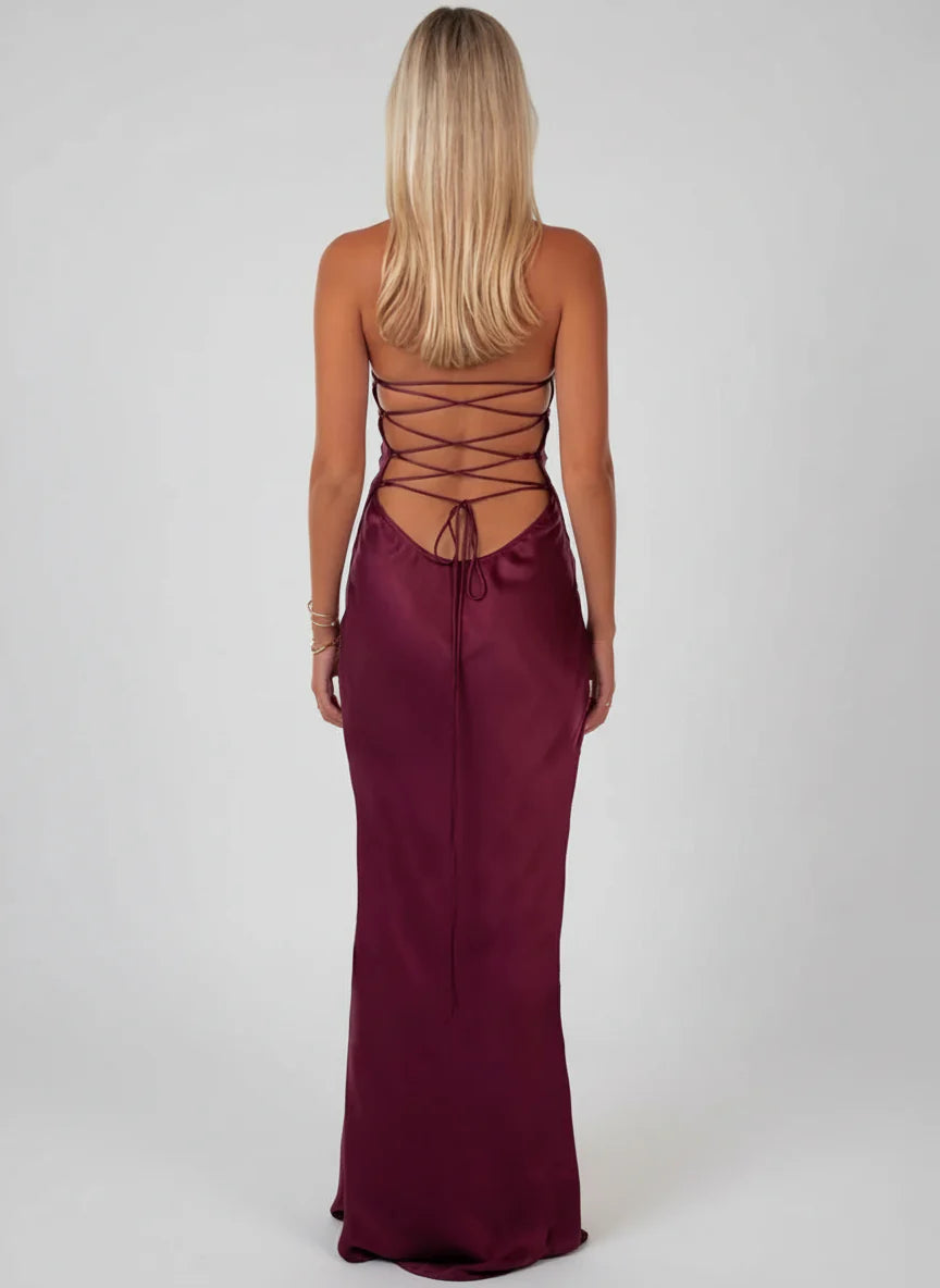 Amaya Lace Halter Maxi Dress