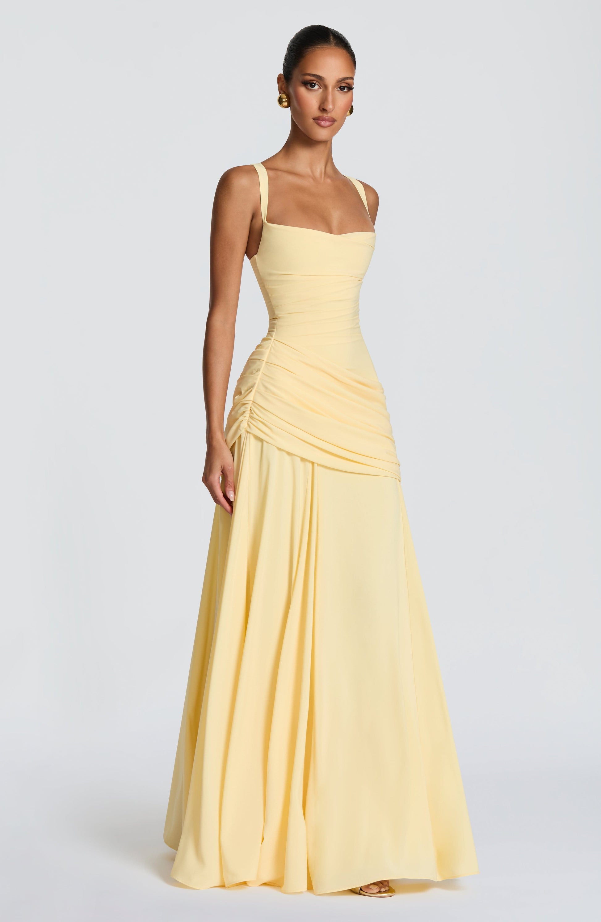 Women's maxi dress with cowl neckline