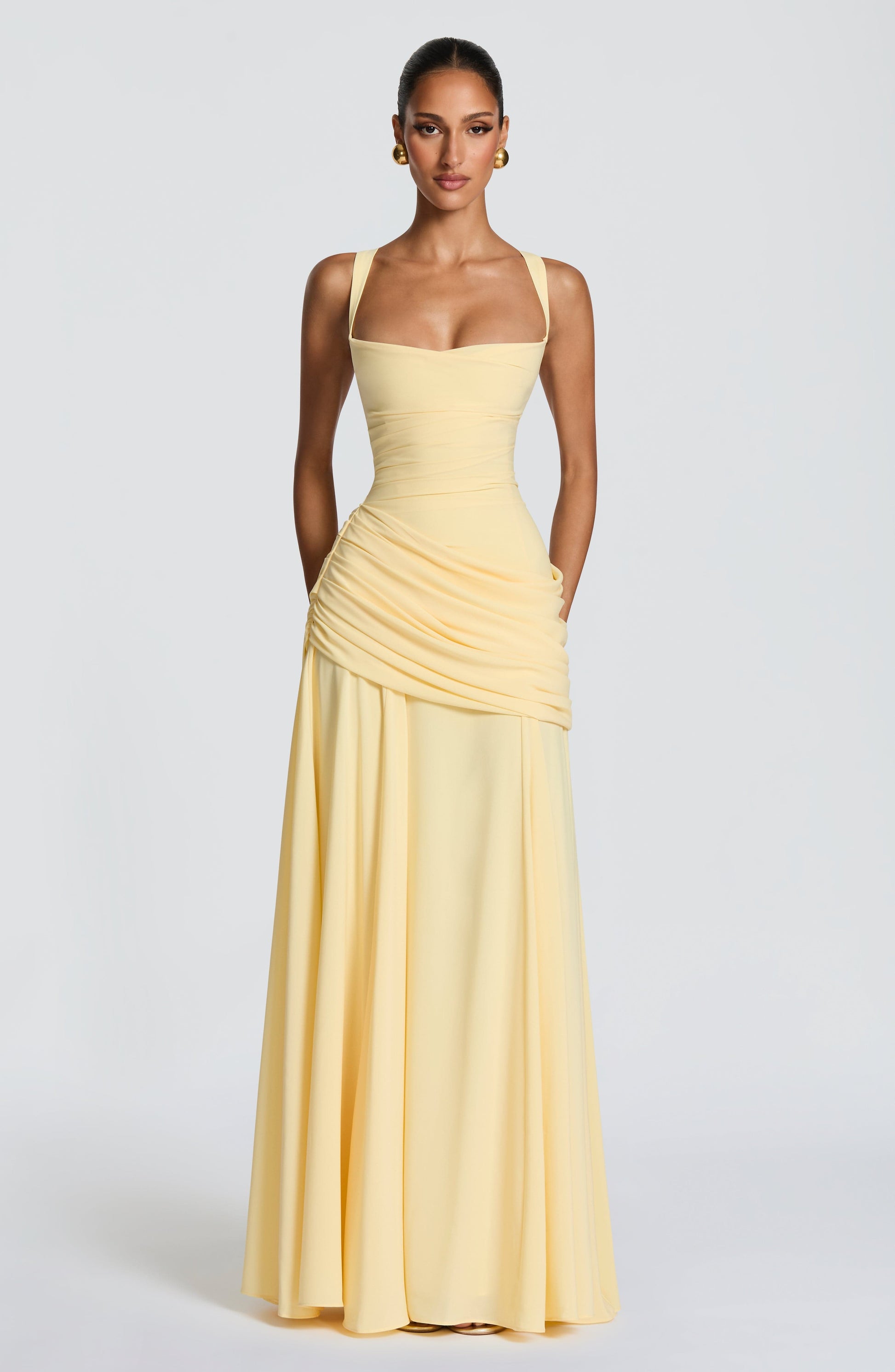 Women's maxi dress with cowl neckline