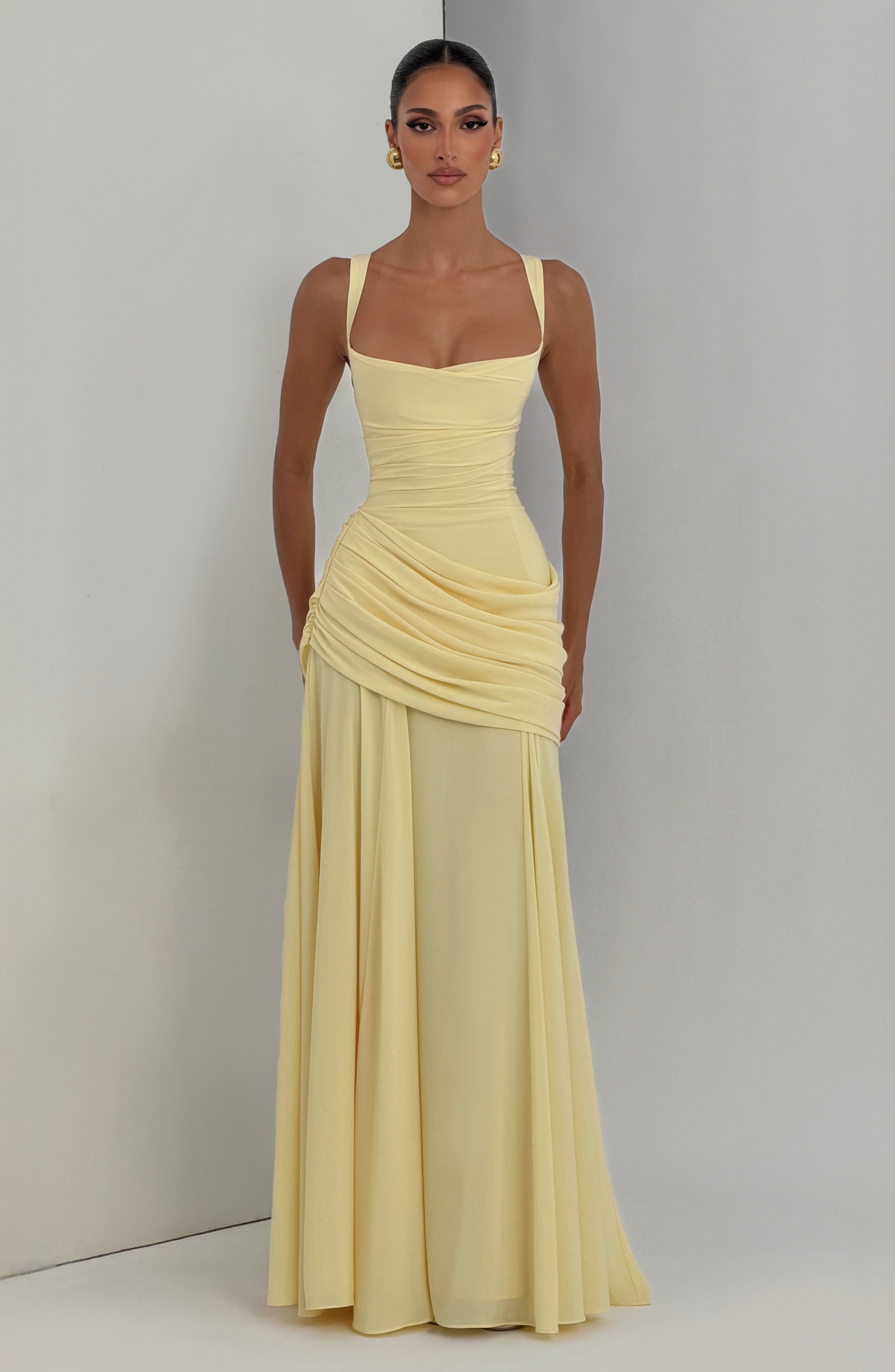 Women's maxi dress with cowl neckline