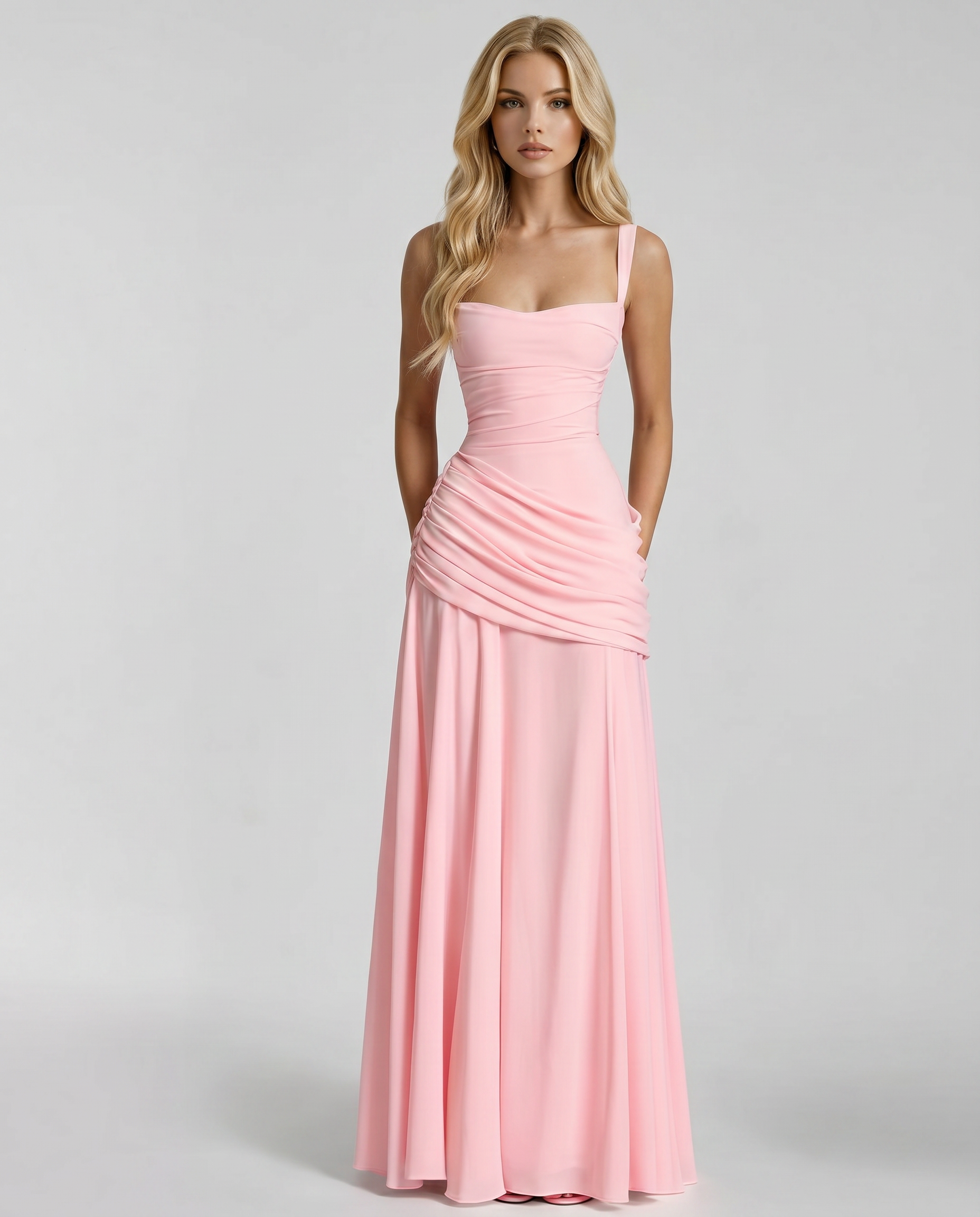 Women's maxi dress with cowl neckline