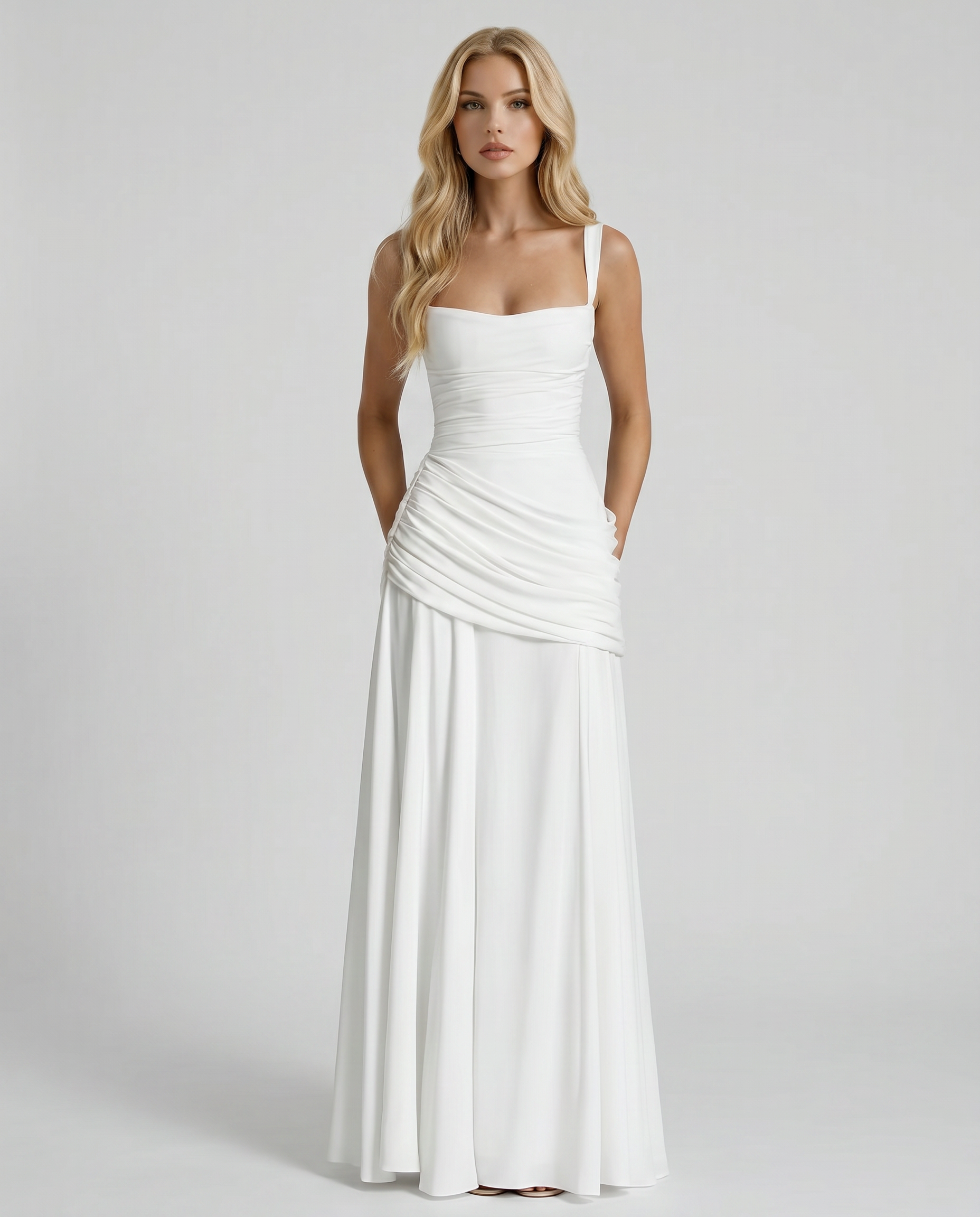 Women's maxi dress with cowl neckline