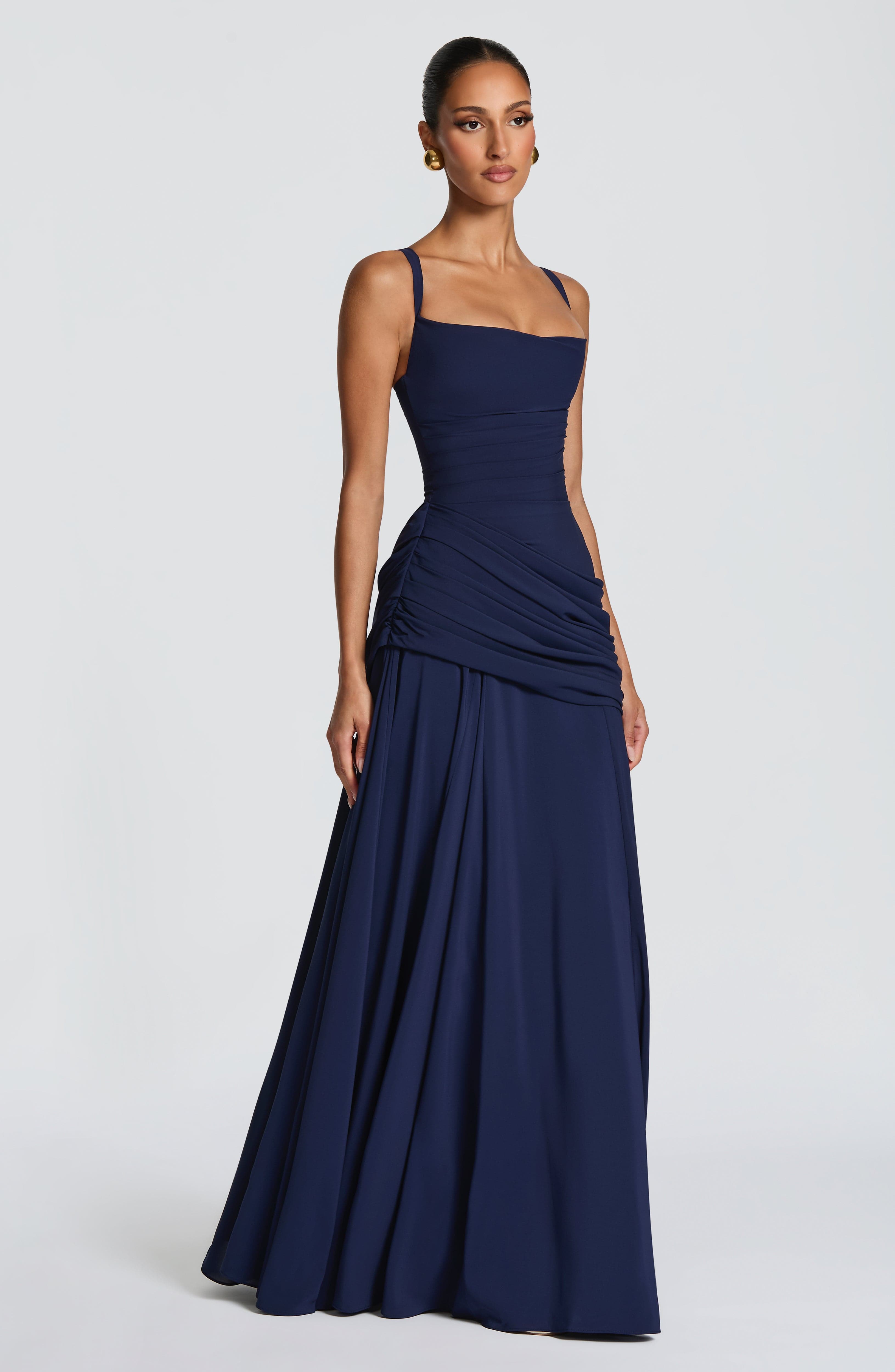 Women's maxi dress with cowl neckline