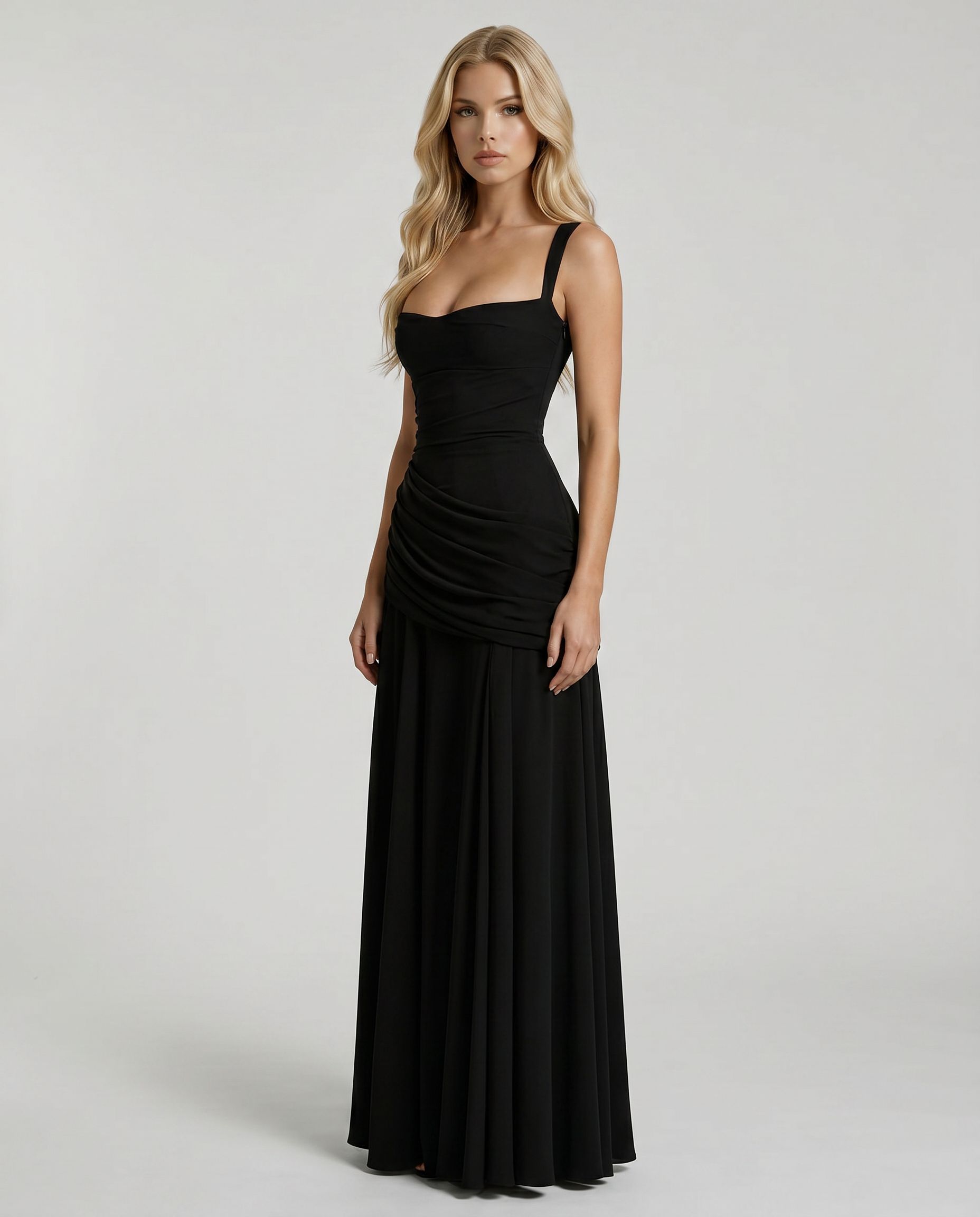 Women's maxi dress with cowl neckline
