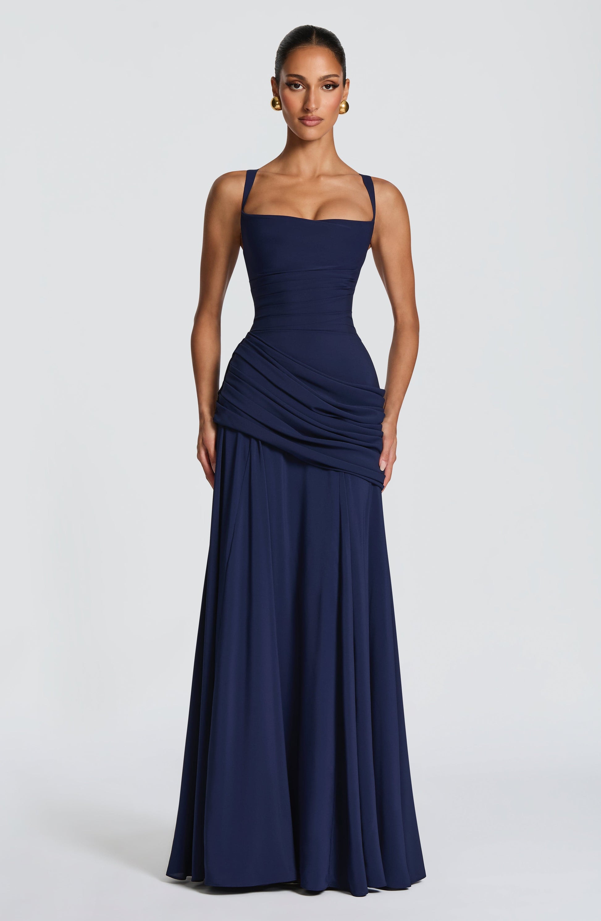 Women's maxi dress with cowl neckline