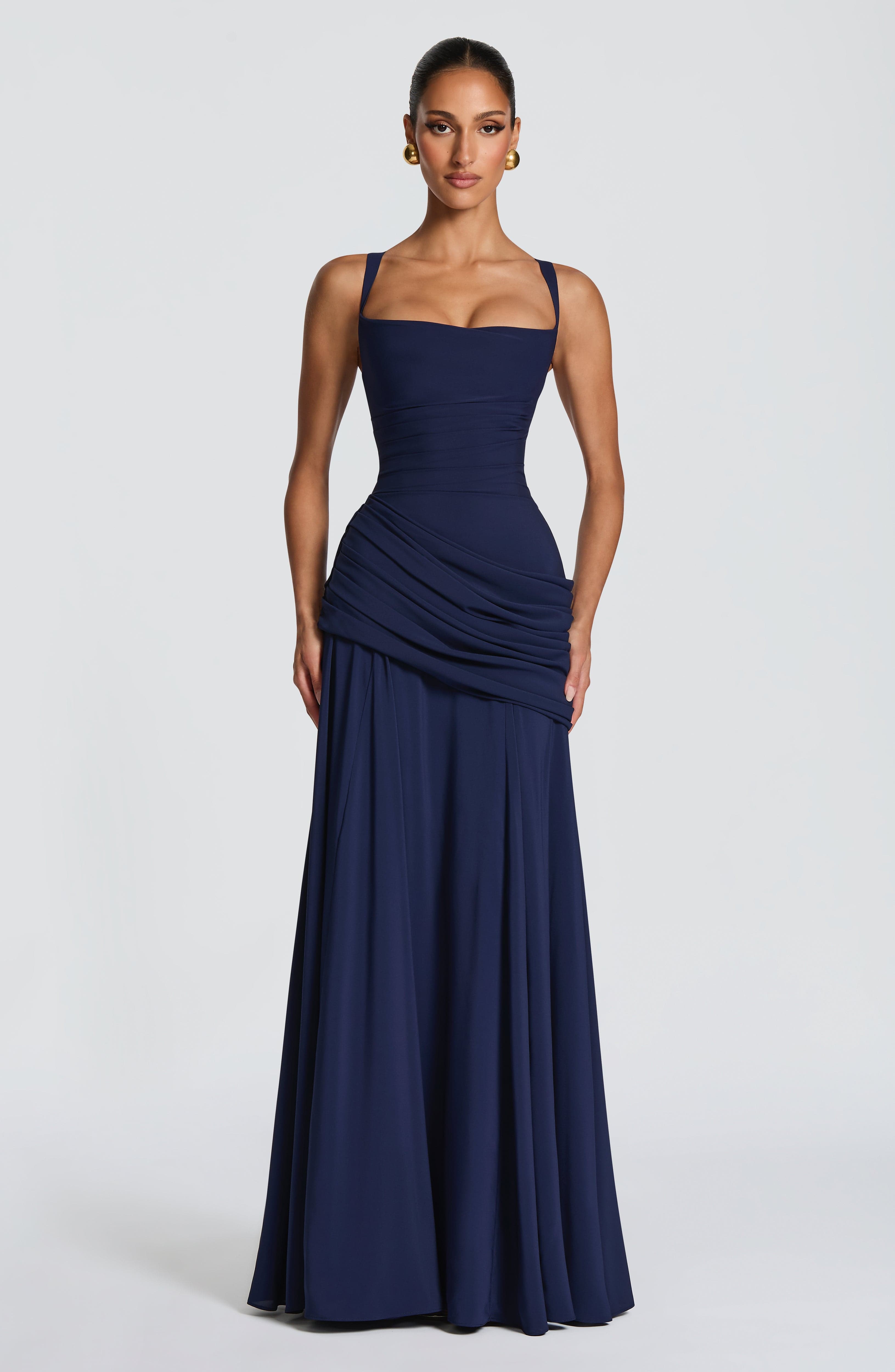 Women's maxi dress with cowl neckline