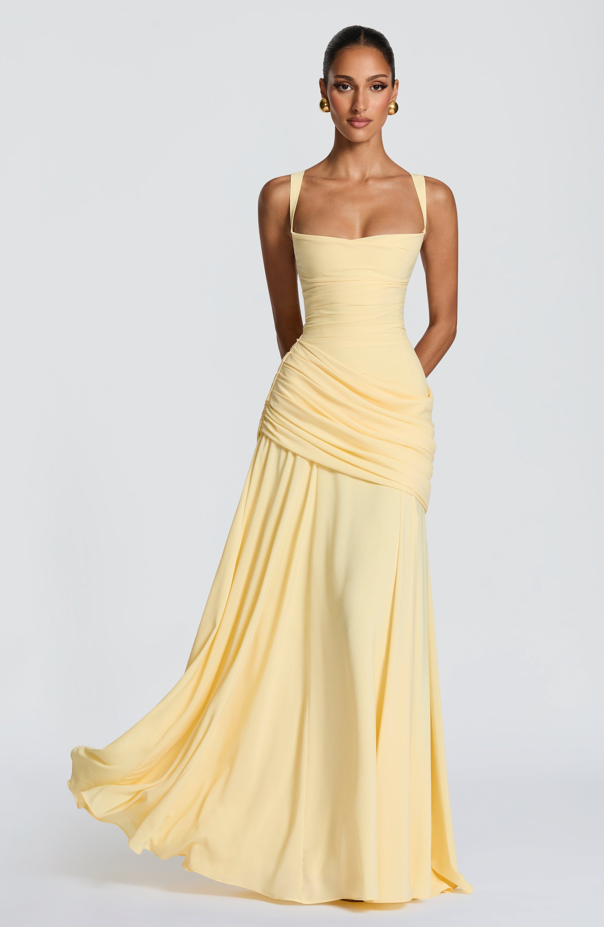 Women's maxi dress with cowl neckline
