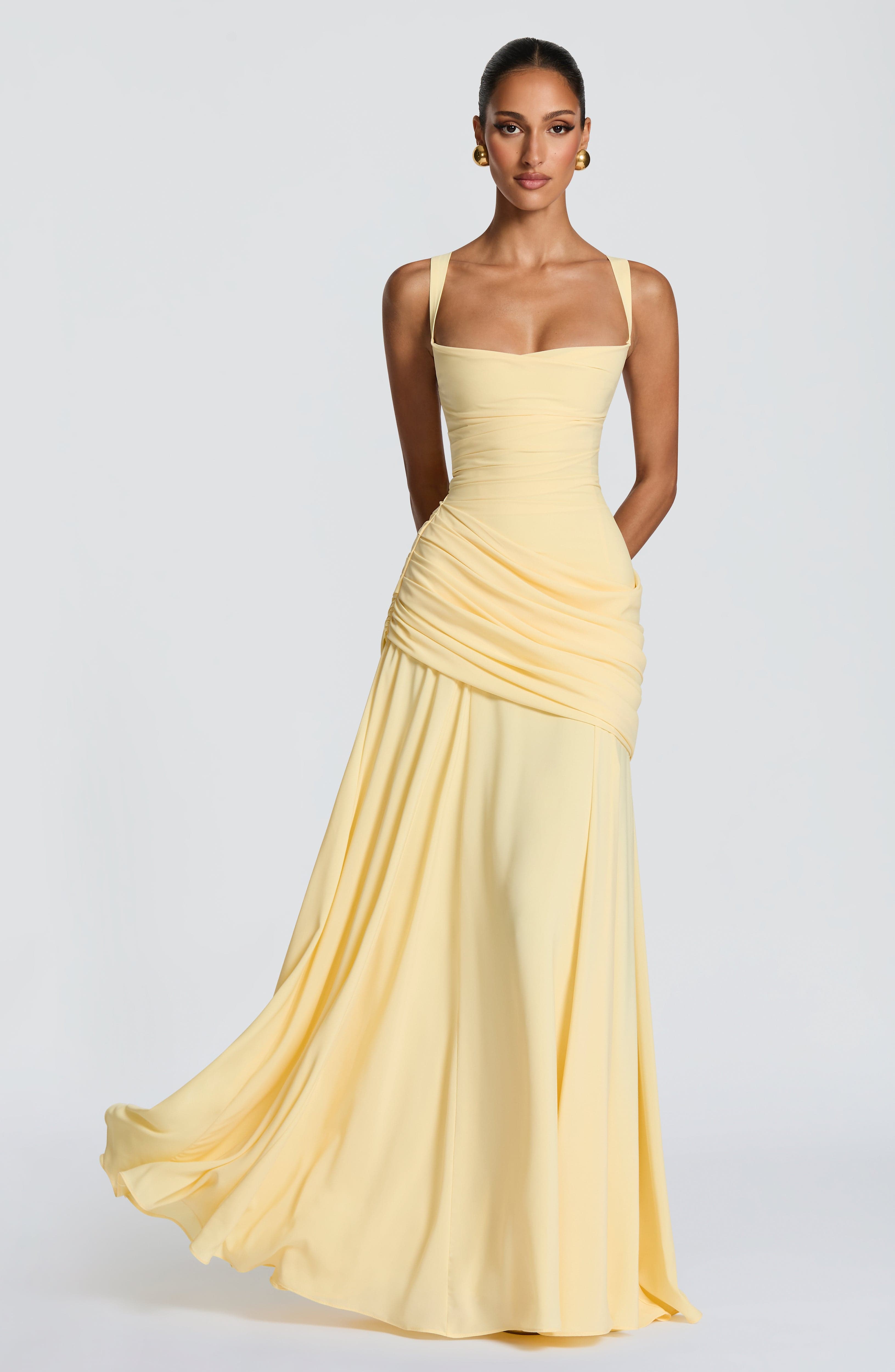Women's maxi dress with cowl neckline