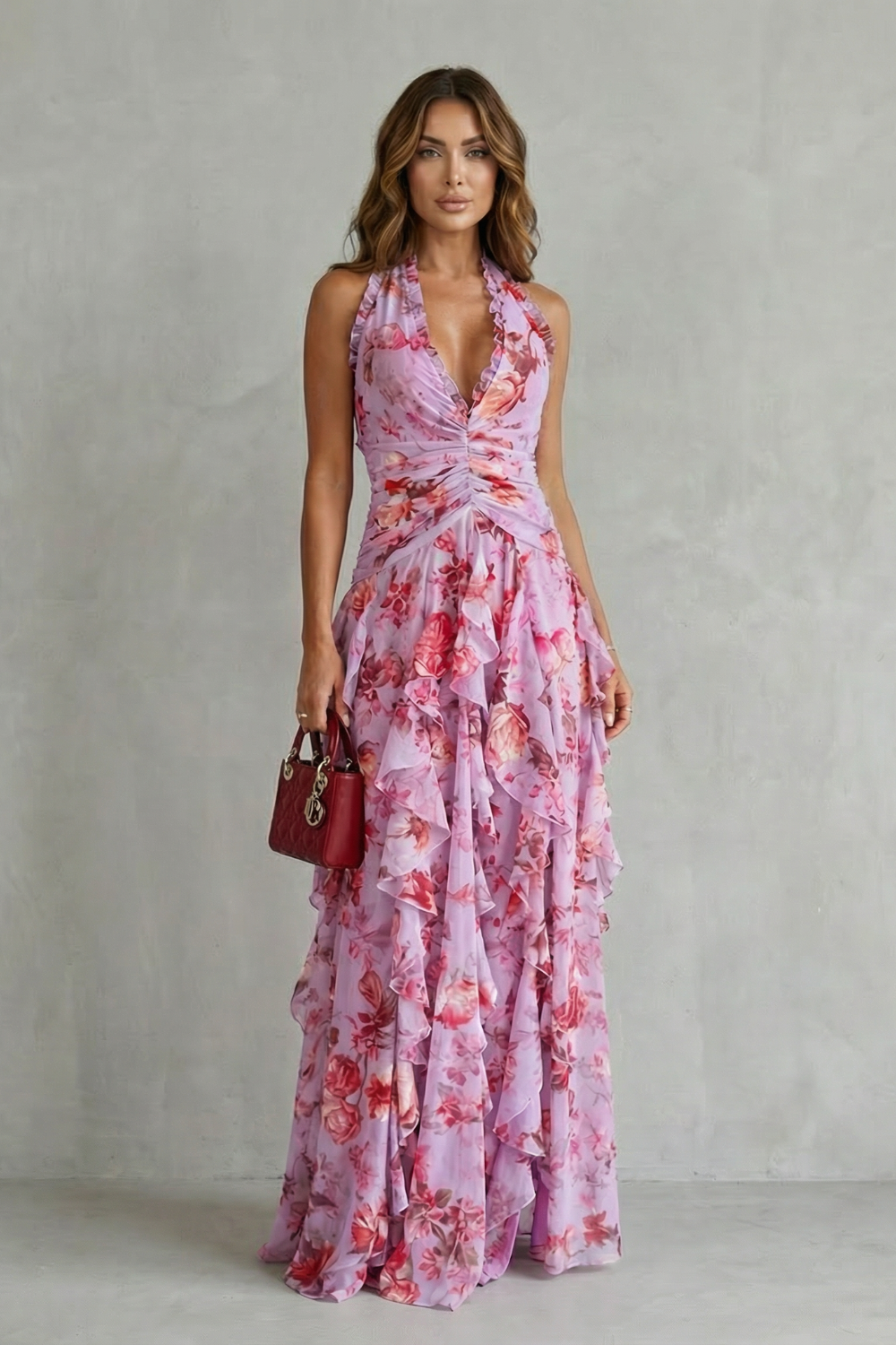Women's maxi dress with halter