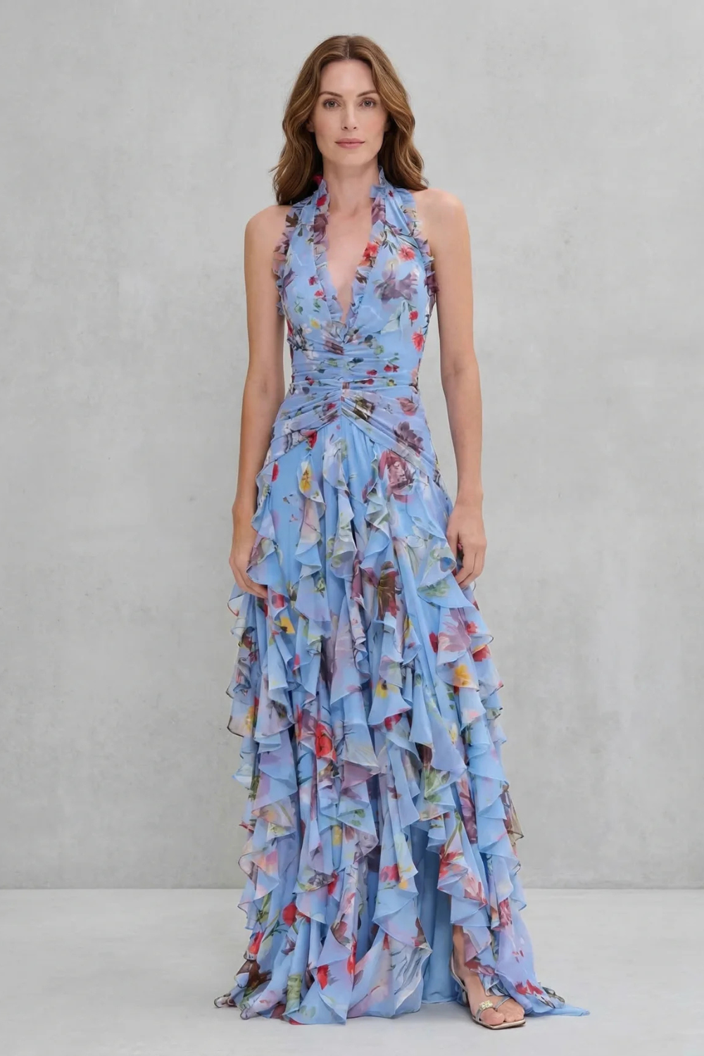 Women's maxi dress with halter