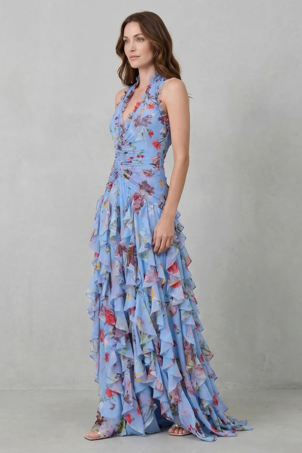Women's maxi dress with halter