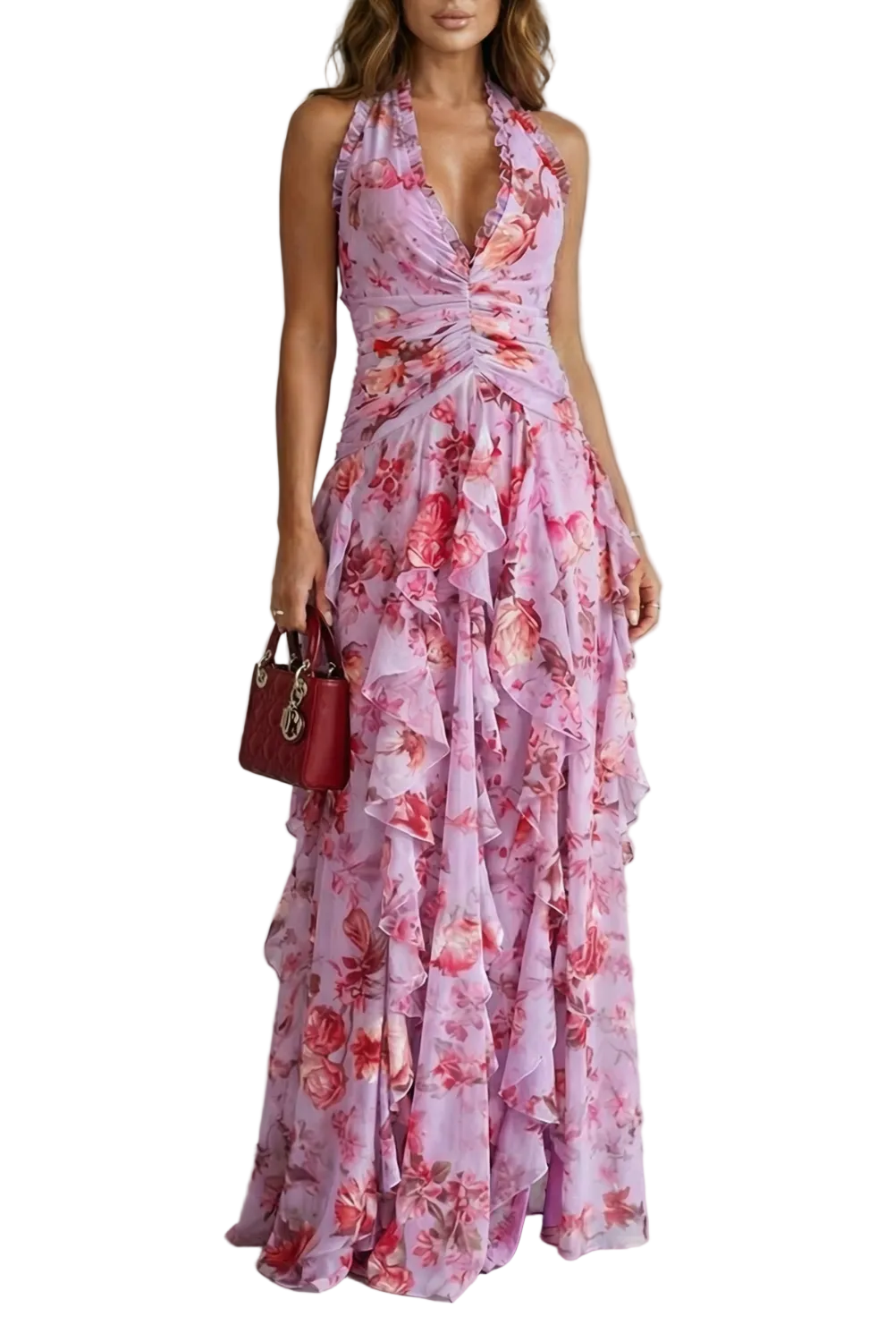 Women's maxi dress with halter