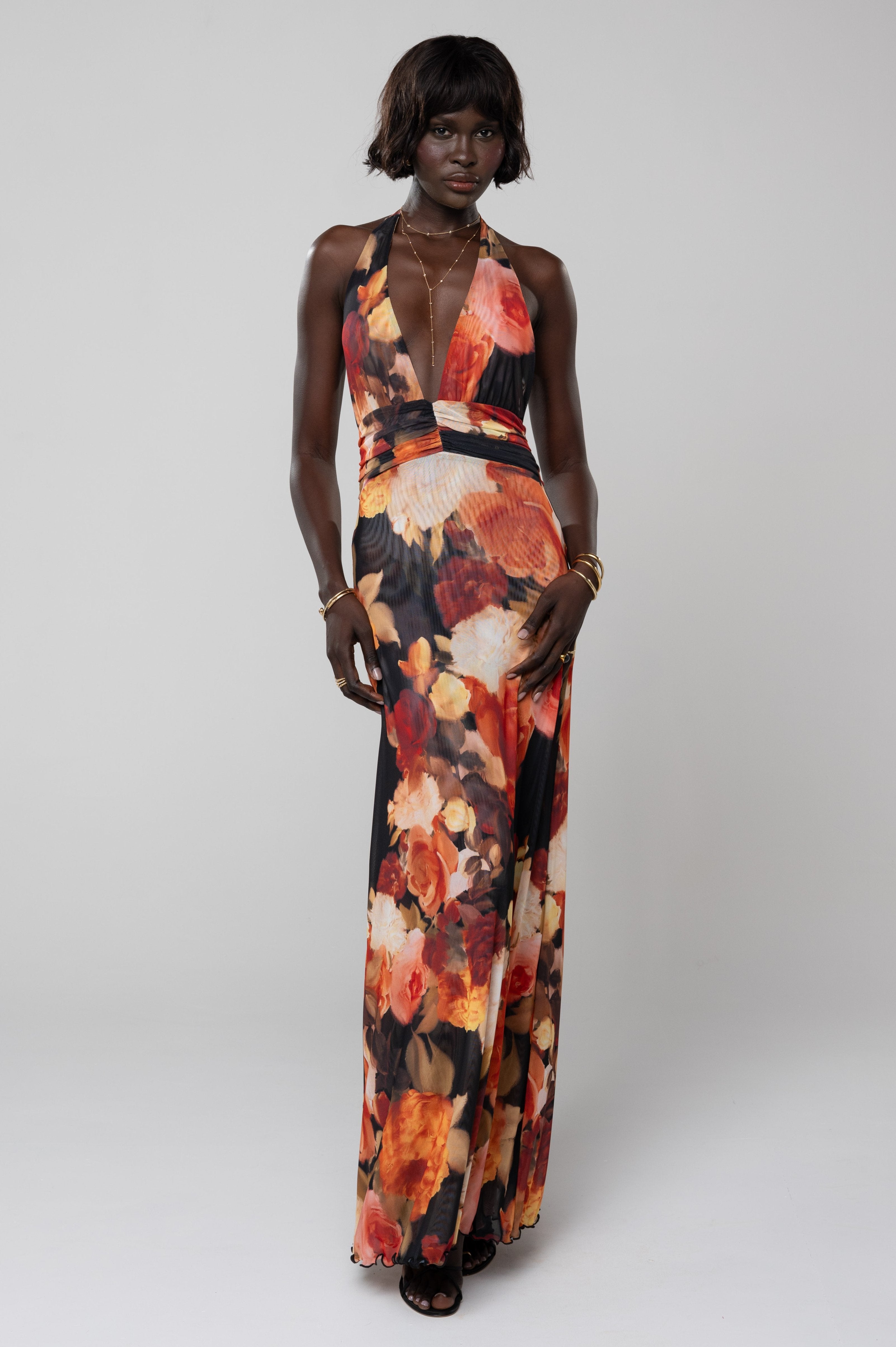 Women's maxi dress with halter