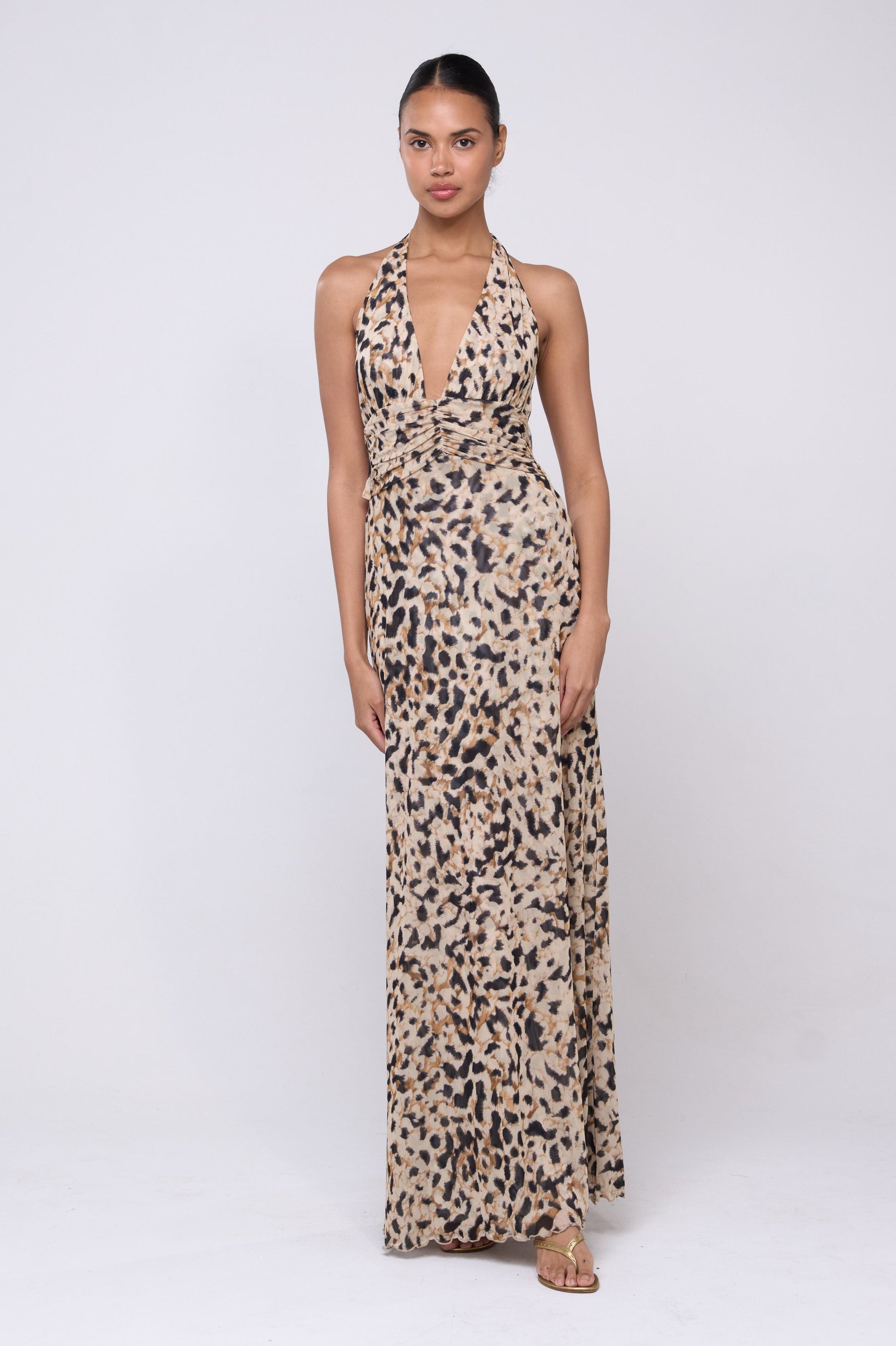 Women's maxi dress with halter
