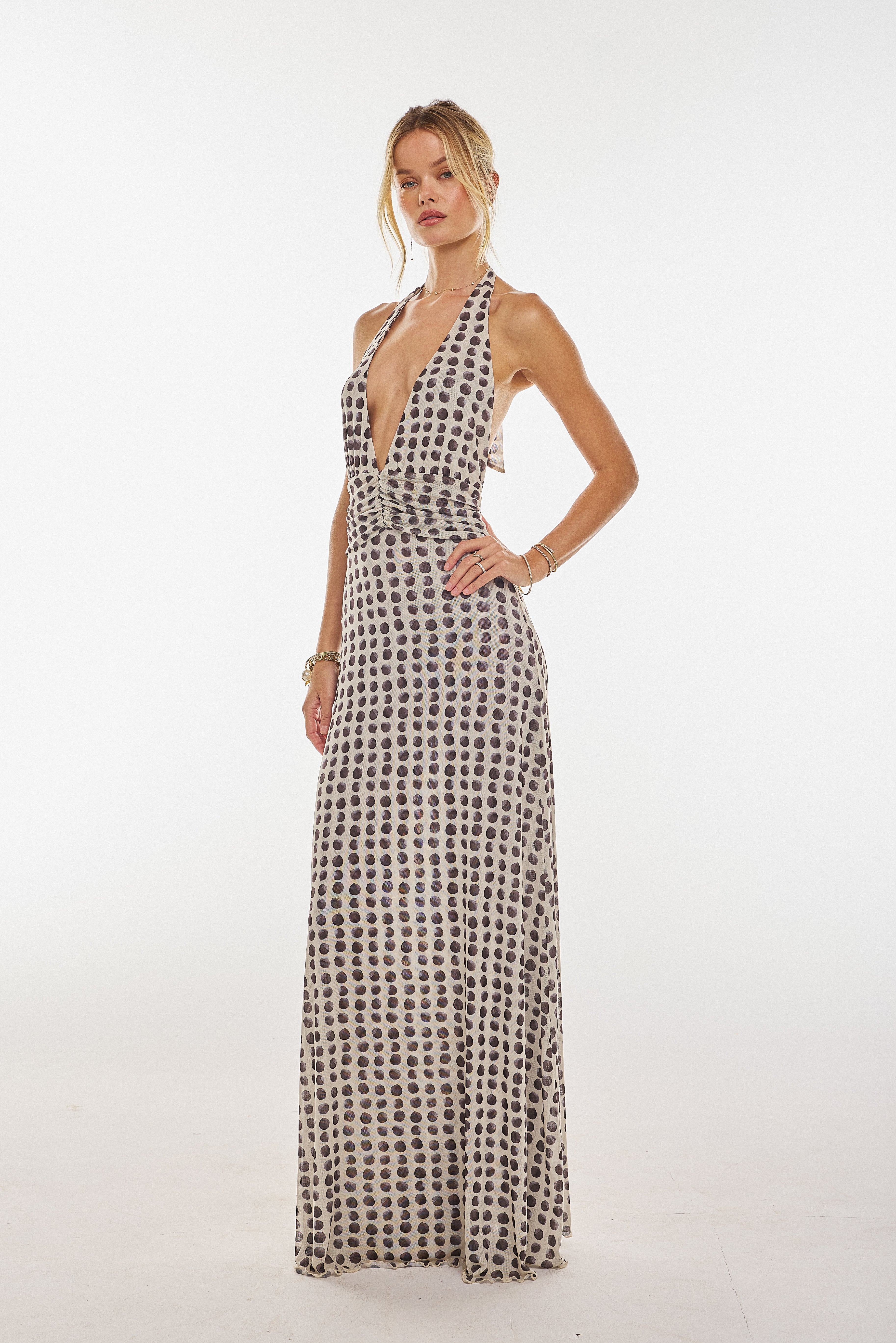Women's maxi dress with halter
