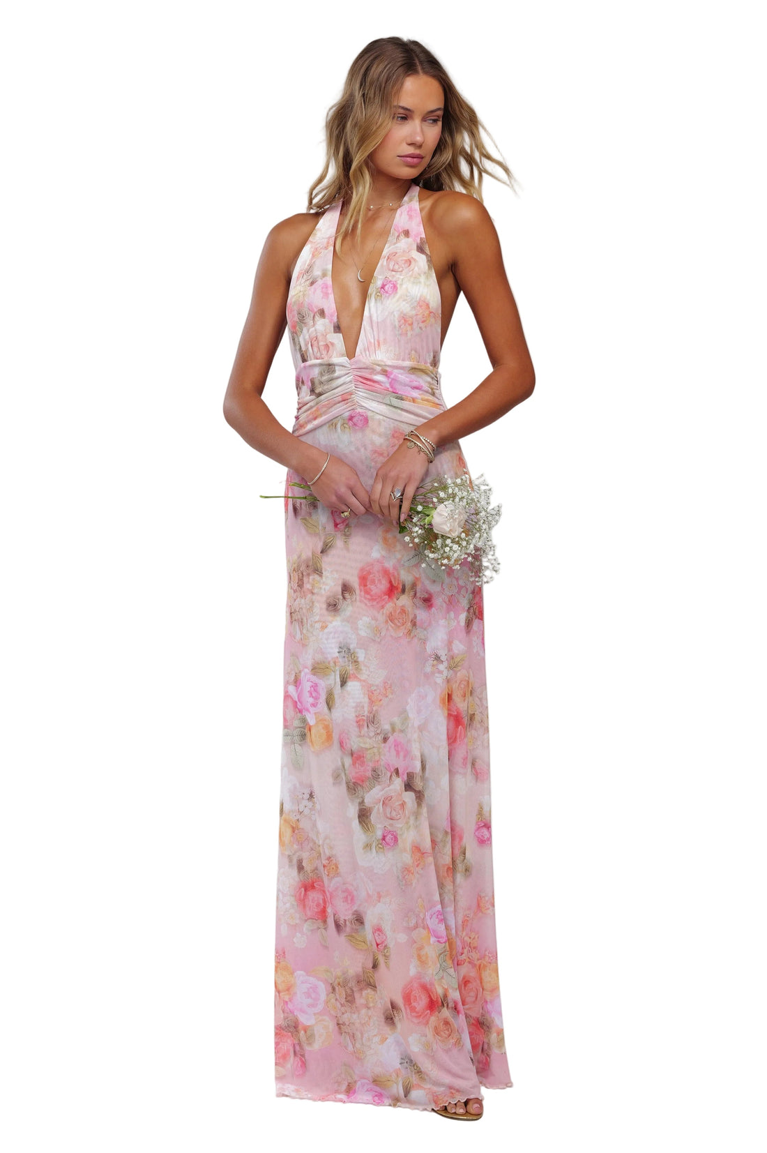 Women's maxi dress with halter