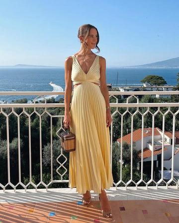 Maria Pleated Maxi Dress